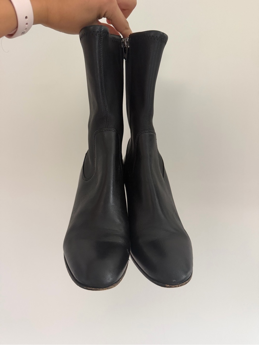 Coach Black Mid-Calf Block Heel Boots - Picture 3 of 8